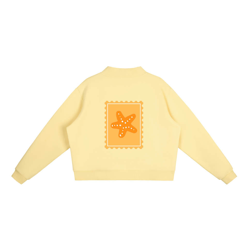 Essential Fleece Mock-Neck Crew Sweatshirt